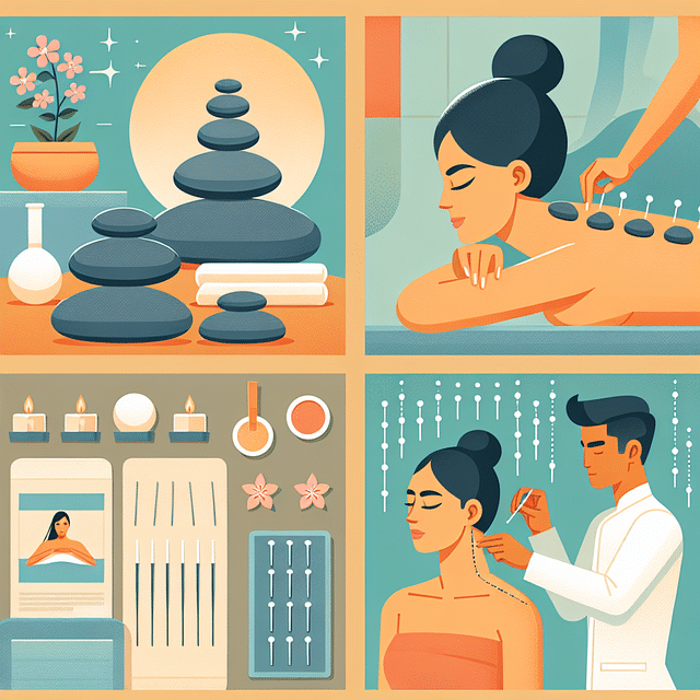 assortment of spa treatments and therapies