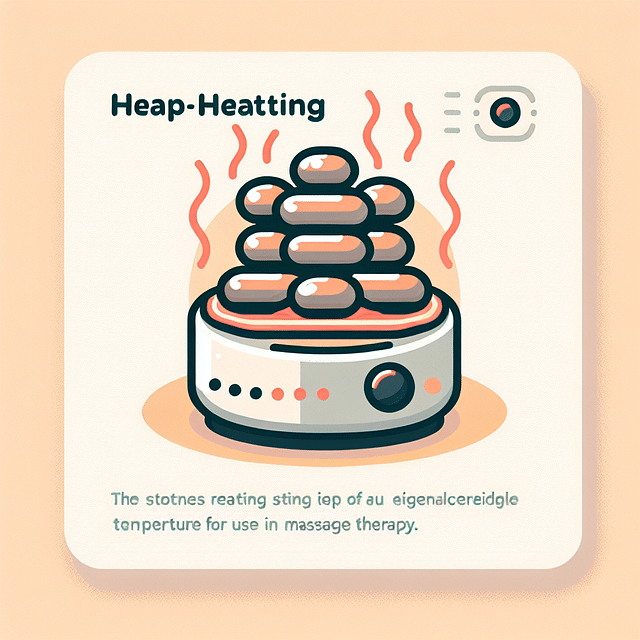 Hot stones in a heater reaching the ideal temperature for massage