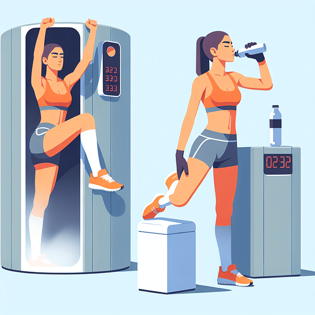 athlete stretching and hydrating after cryotherapy