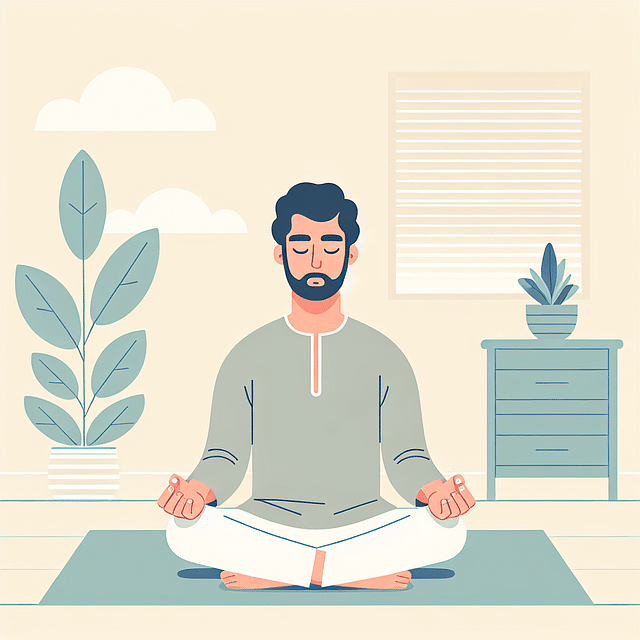 individual meditating during a serene yoga session