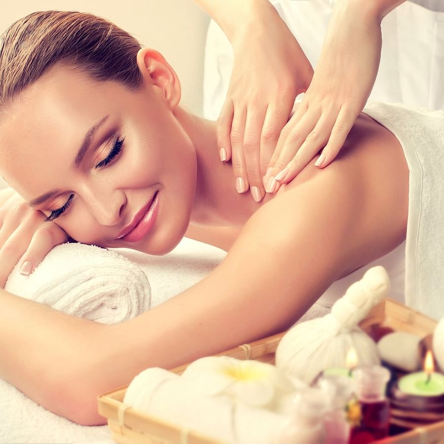 Collage of diverse spa treatments available in Colorado Springs
